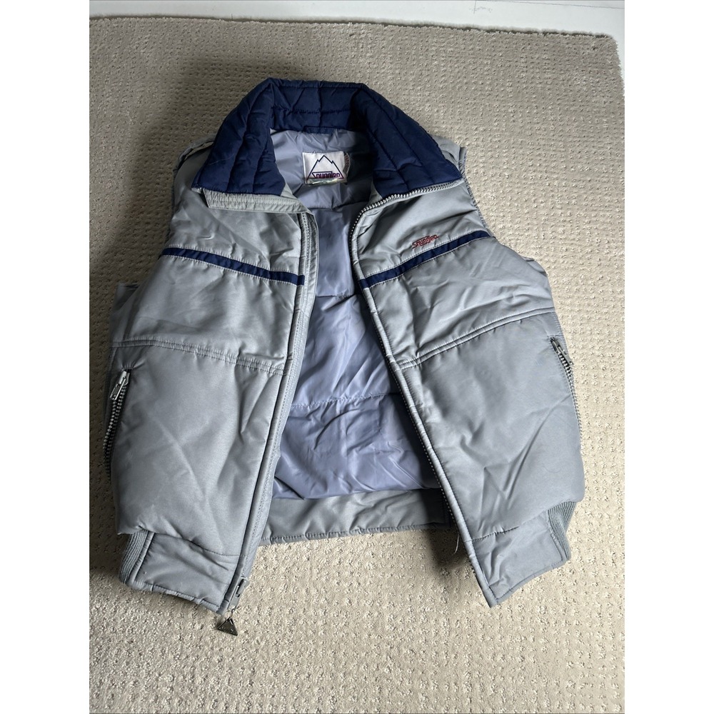 Men's 80's vintage Snuggler Down/Feather Vest Medium M/40 Gray puffer